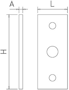 Dibujo técnico: Plaqueta inox soldada Fricosmos