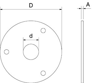 Dibujo técnico: Plaqueta redonda Fricosmos
