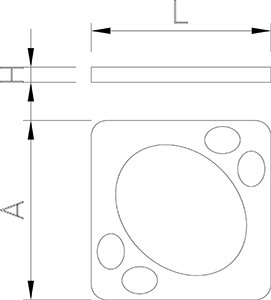 Dibujo técnico: Plato cuatro salsas Fricosmos