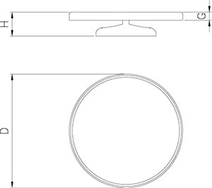 Dibujo técnico: Plato giratorio de polietileno blanco Fricosmos