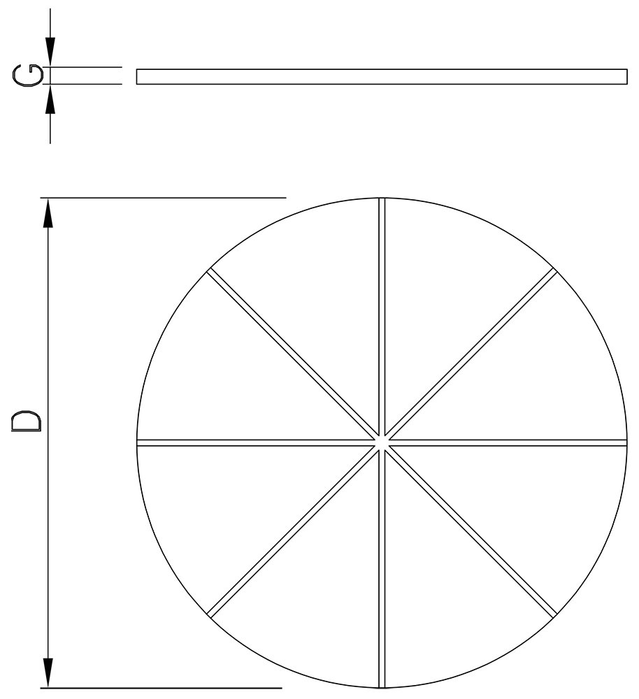 Dibujo técnico: Plato pizza de polietileno Fricosmos
