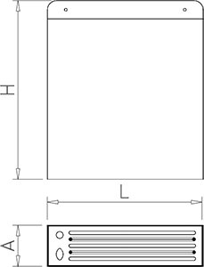 Dibujo técnico: Portacuchillos inox para adosar con envolvente Fricosmos