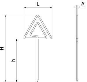 Dibujo técnico: Portaprecios en varilla inox con pincho Fricosmos 60x6x160 mm