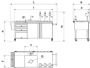 Dibujo técnico: Punto de venta portátil de jamones Fricosmos