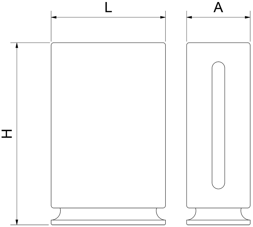 Dibujo técnico: Purificador de aire con filtro HEPA y lámpara UV hasta 60 m² Fricosmos