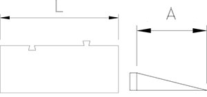 Dibujo técnico: Rampa para loseta Fricosmos 500x200x50 mm