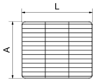 Dibujo técnico: Rejilla inox Gastronorm Fricosmos 650x530 mm