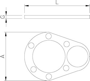 Dibujo técnico: Salsera de diseño estilo elipse 6 salsas Fricosmos
