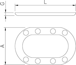 Dibujo técnico: Salsera oval 8 salsas Fricosmos