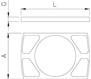 Dibujo técnico: Salsera rectangular 4 salsas Fricosmos