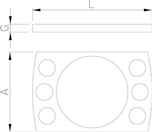 Dibujo técnico: Salsera rectangular 6 salsas Fricosmos