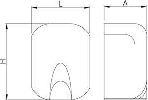 Dibujo técnico: Secamanos inox de bajo consumo Fricosmos