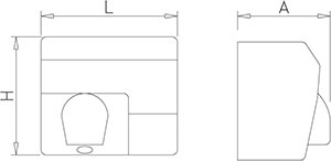 Dibujo técnico: Secamanos óptico inox satinado con tobera Fricosmos