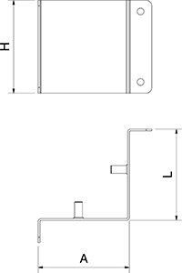 Dibujo técnico: Separador de esquina inox para estructura de cámara Fricosmos