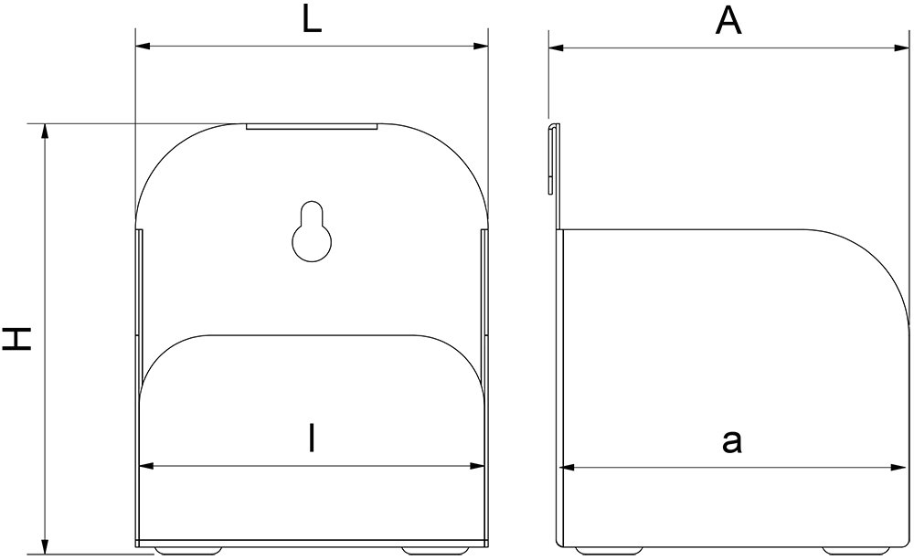 Dibujo técnico: Soporte de sobremesa o mural para botella de gel hidroalcohólico Fricosmos