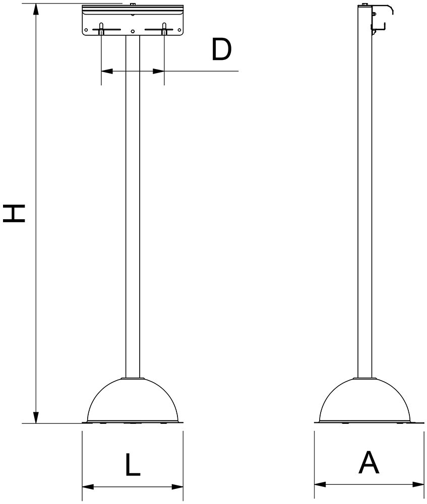 Dibujo técnico: Soporte dispensador de bolsas de paraguas Fricosmos