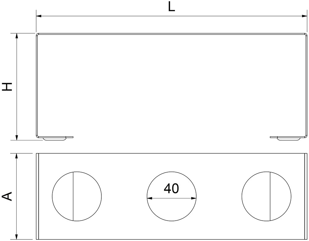 Dibujo técnico: Soporte para conos de helado de acero inoxidable profesional Fricosmos 220x70x87 mm