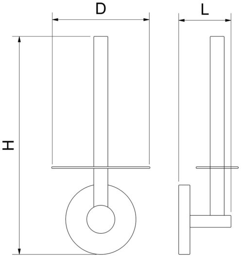 Dibujo técnico: Soporte para rollo de papel WC de repuesto Serie Black Fricosmos