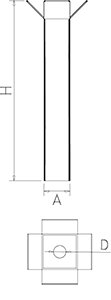 Dibujo técnico: Sujeción de hierro galvanizado para tirante de varilla roscada Fricosmos øM14x40x100 mm