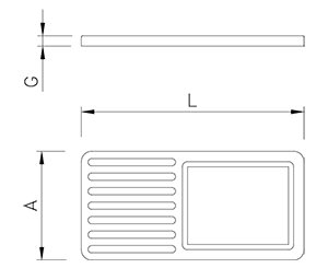 Dibujo técnico: Tabla fibra panera mixta Fricosmos 430x210x20 mm