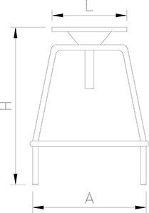 Dibujo técnico: Taburete inox regulable Fricosmos