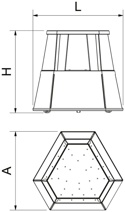 Dibujo técnico: Taburete rodante profesional en acero inoxidable Fricosmos