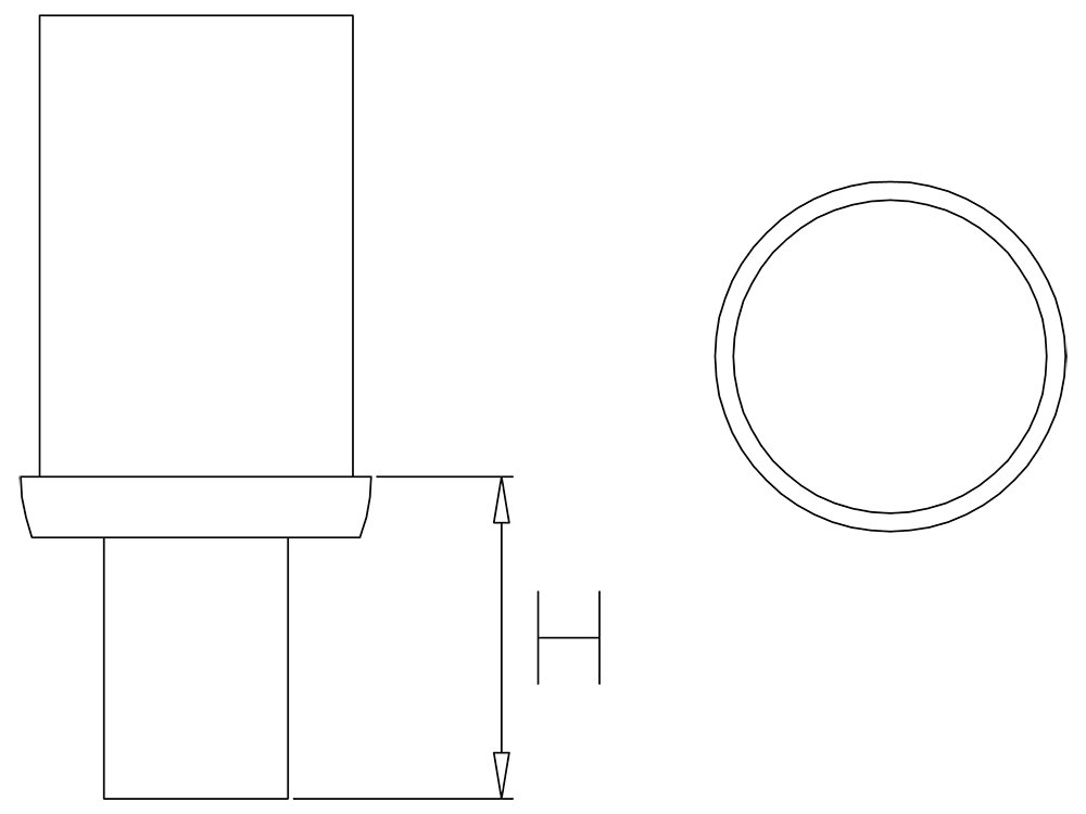 Dibujo técnico: Taco de plástico con regulador 38 mm Fricosmos