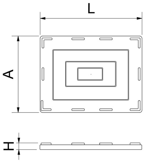 Dibujo técnico: Tapa para carro de manutención 481070 Fricosmos
