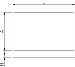 Dibujo técnico: Tapa para cubertero de plástico gris GN 1/1 Fricosmos 530x325x20 mm