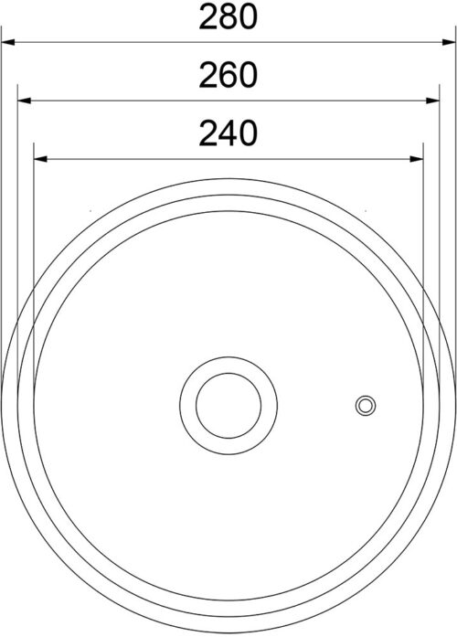 Dibujo técnico: Tapa universal de cristal y silicona 280 mm Fricosmos