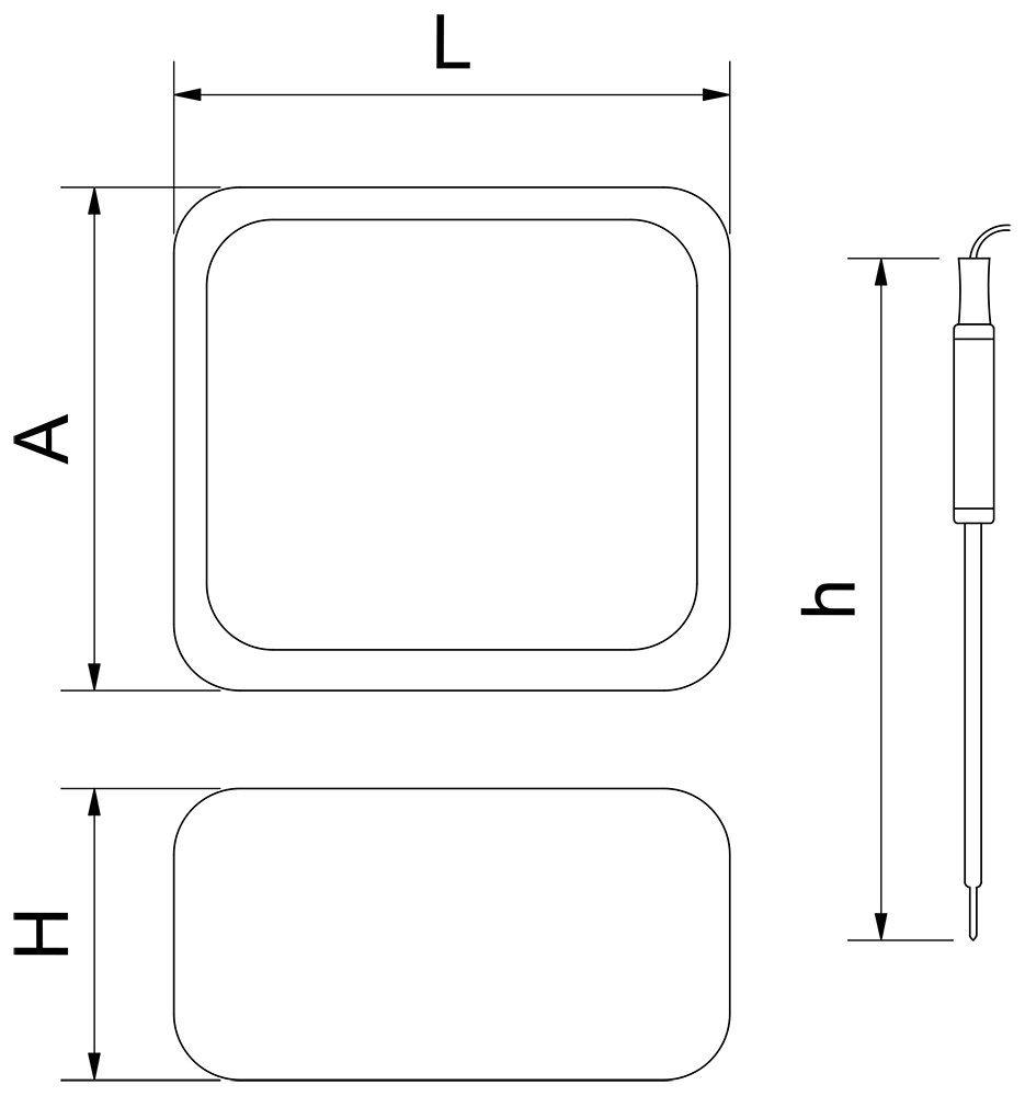 Dibujo técnico: Termómetro de barbacoa Bluetooth con 4 sondas Fricosmos