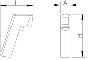 Dibujo técnico: Termómetro digital con pistola de infrarrojos Fricosmos