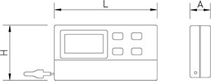 Dibujo técnico: Termómetro digital con sonda para frigorífico y congelador Fricosmos