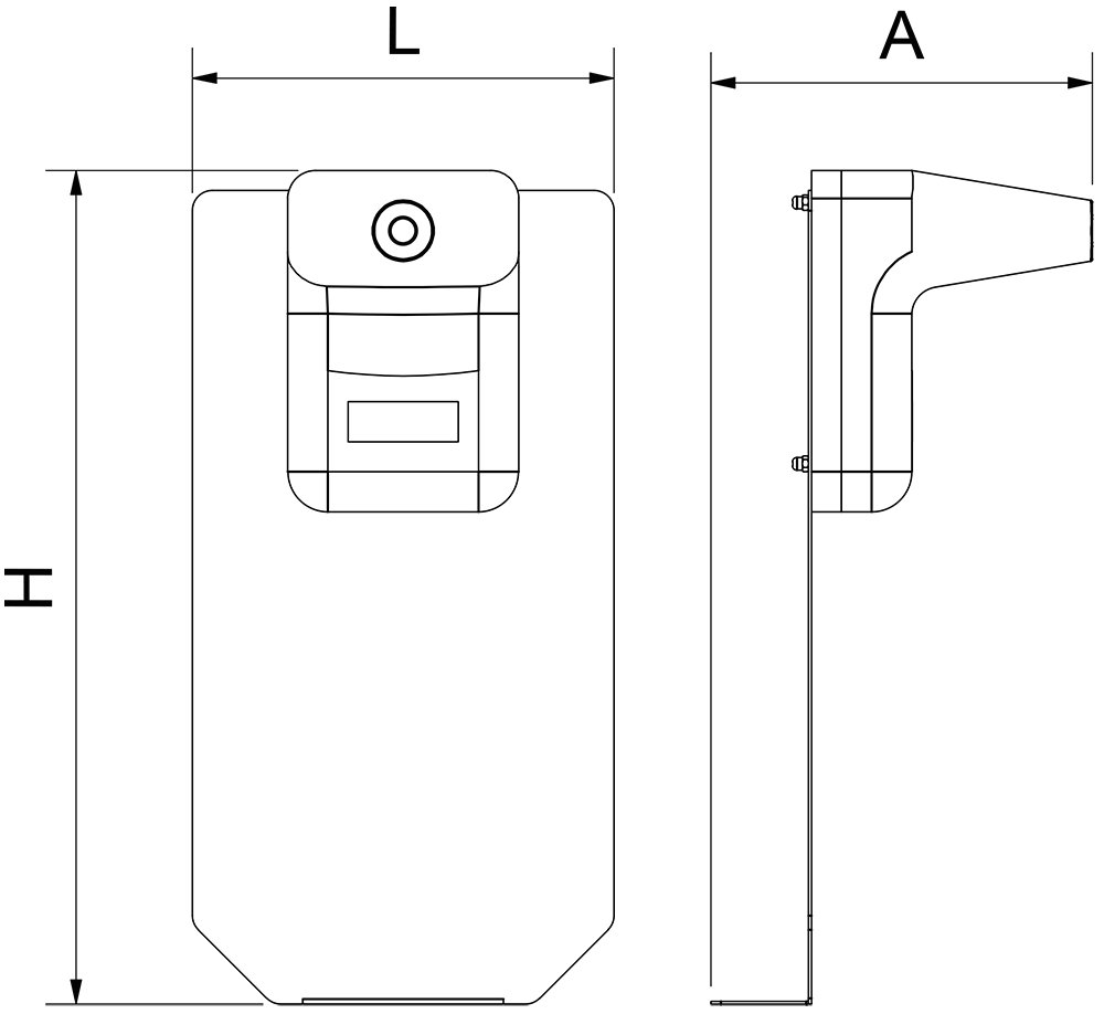 Dibujo técnico: Termómetro infrarrojo con adaptador para columna Fricosmos