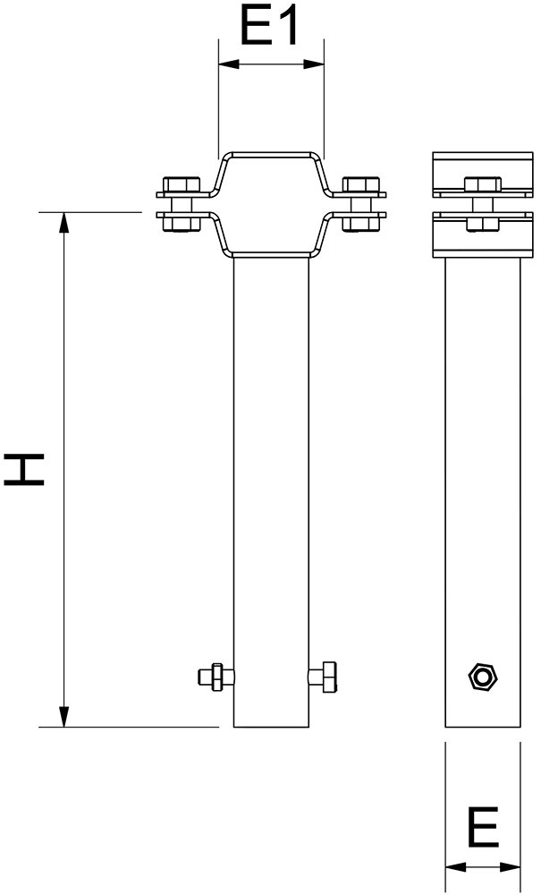 Dibujo técnico: Tirante inox para balanzas Fricosmos mm