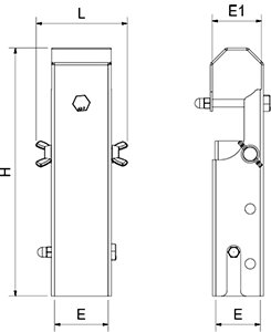 Dibujo técnico: Tirante inox para balanzas regulable Fricosmos