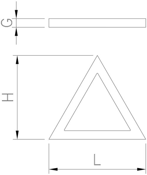 Dibujo técnico: Triángulo de polietileno Fricosmos