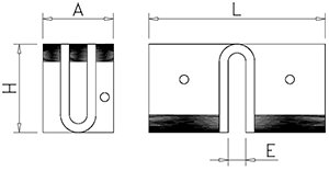 Dibujo técnico: U en forma de doble T inox Fricosmos 100x40x50 mm