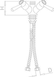 Dibujo técnico: Válvula dos aguas con levas 1/4 de vuelta Fricosmos