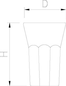 Dibujo técnico: Vaso de policarbonato transparente Fricosmos