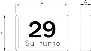 Dibujo técnico: Visor Su Turno con mando inalámbrico Fricosmos 275x55x240 mm