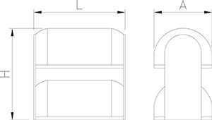 Dibujo técnico: Vitrina bollería doble piso Fricosmos 460x290x410 mm