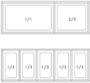 Dibujo técnico: Vitrina cubre aperitivos GN Fricosmos 918,5x365x190 mm