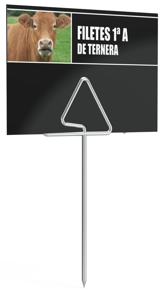 Portaprecios en varilla inox con pincho Fricosmos 60x6x160 mm