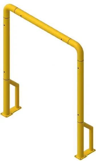 Portería de protección para puertas de tubo de acero amarillo