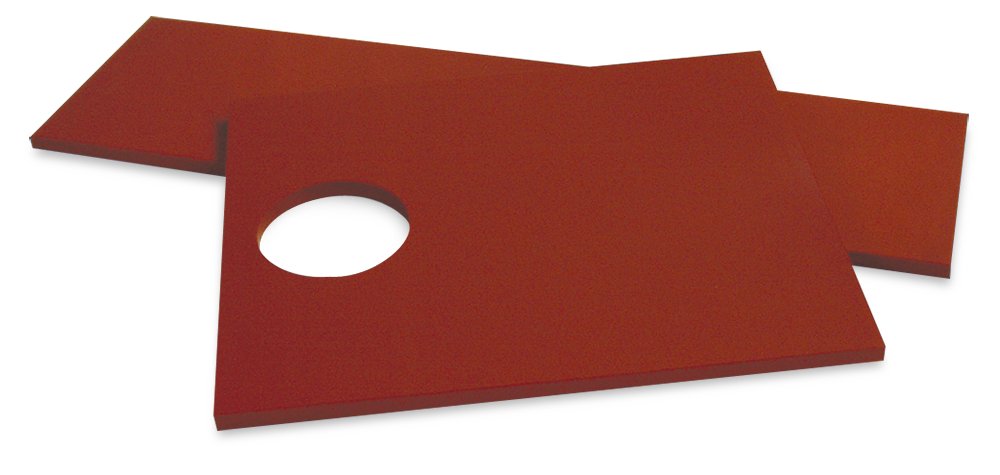Repuesto de fibra de polietileno estándar con agujero ø150 mm Fricosmos roja 540x480x20 mm