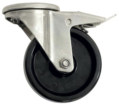 Rueda para temperaturas extremas con freno en acero inoxidable 100 mm Fricosmos