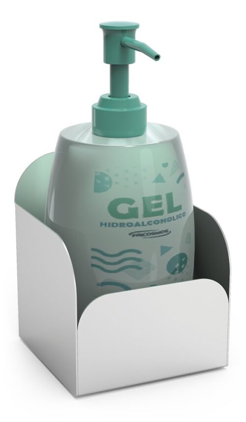 Soporte de sobremesa o mural para botella de gel hidroalcohólico Fricosmos