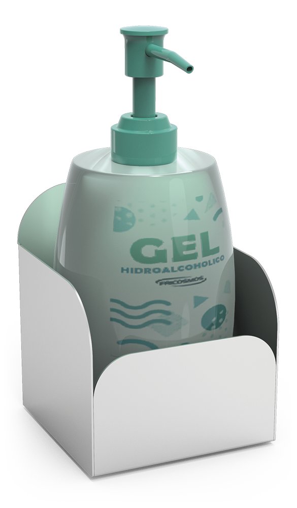 Soporte de sobremesa o mural para botella de gel hidroalcohólico Fricosmos