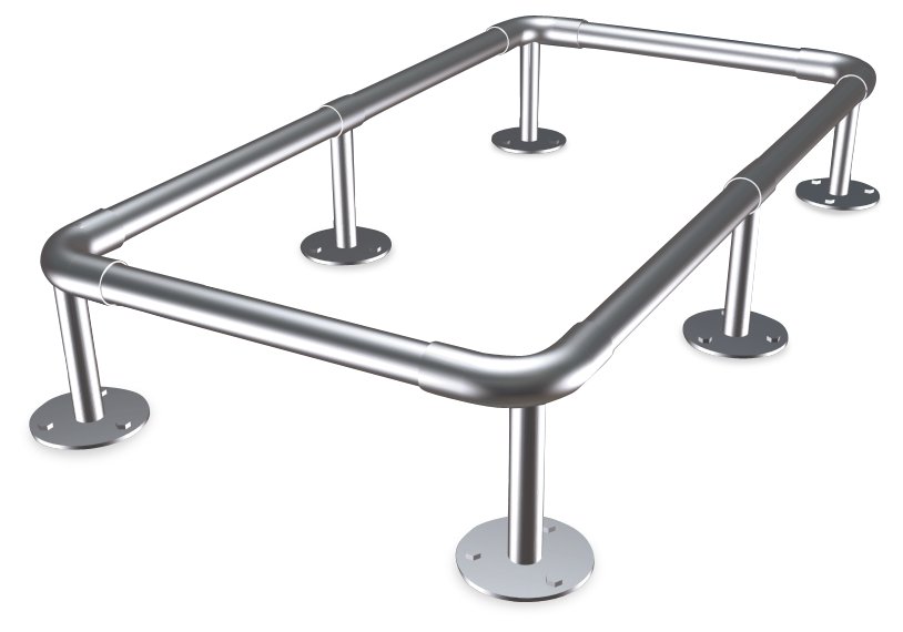 Soporte inox central para protección anti-choques Fricosmos 50x200 mm